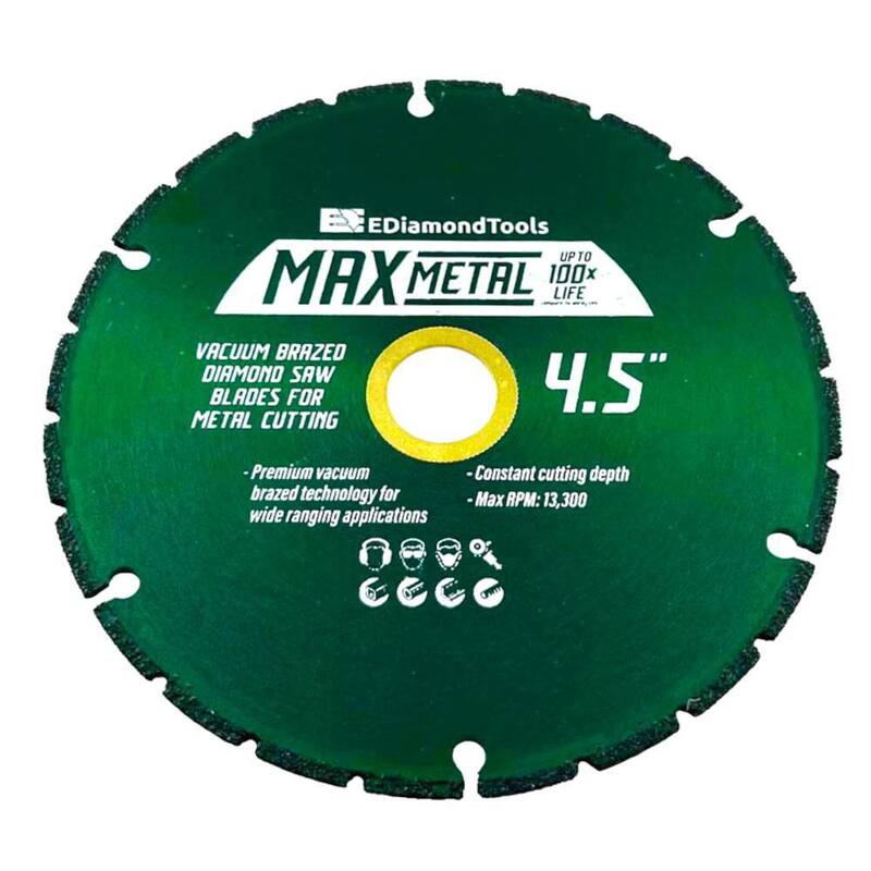 EDiamondTools 4.5 pulgadas, Metal, borde segmentado, hoja de sierra de diamante con vaciado al vacío, altura del segmento de 3 mm, husillo de 7/8 pulgadas y 5/8 pulgadas - VB45A7_THD