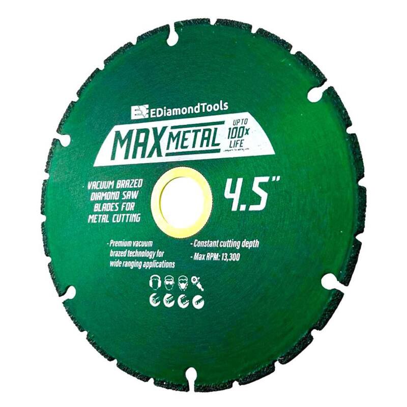 EDiamondTools 4.5 pulgadas, Metal, borde segmentado, hoja de sierra de diamante con vaciado al vacío, altura del segmento de 3 mm, husillo de 7/8 pulgadas y 5/8 pulgadas - VB45A7_THD