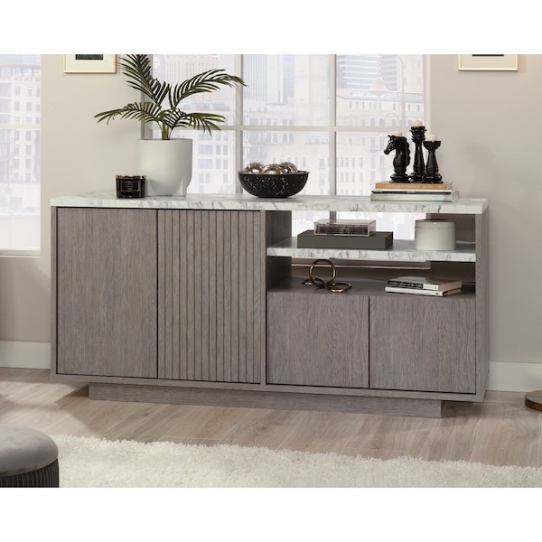 Sauder East Rock Credenza Ao , Accommodates up to a 65 in. TV weighing 70 lbs - 431761