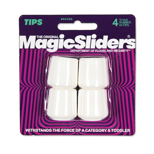 Magic Sliders Magic Sliders Rubber Leg Tip White Round 7/8 in. W 4 pk - 94399