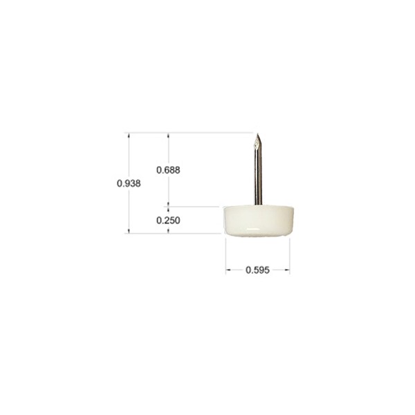 Osborne Wood Products 5/8 x 1/4 Flat Nylon Glide 5/8" Dia. x 1/4" Thick in Hardware - 970HW