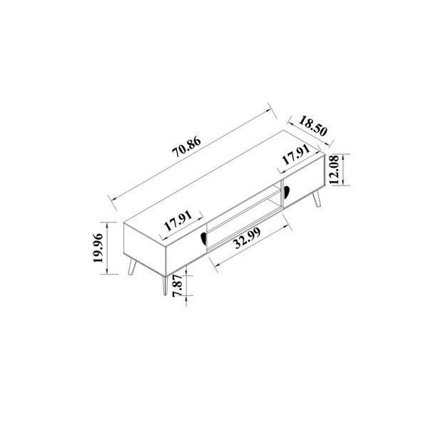 Manhattan Comfort Haley TV Stand 70.9 in White & Black Marble  in White and Black Marble - TV004-WB