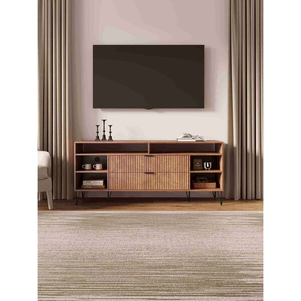 Manhattan Comfort DUMBO 63in TV Stand in Golden Brown - TV001-GB