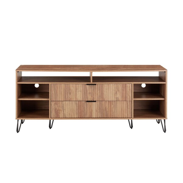 Manhattan Comfort DUMBO 63in TV Stand in Golden Brown - TV001-GB