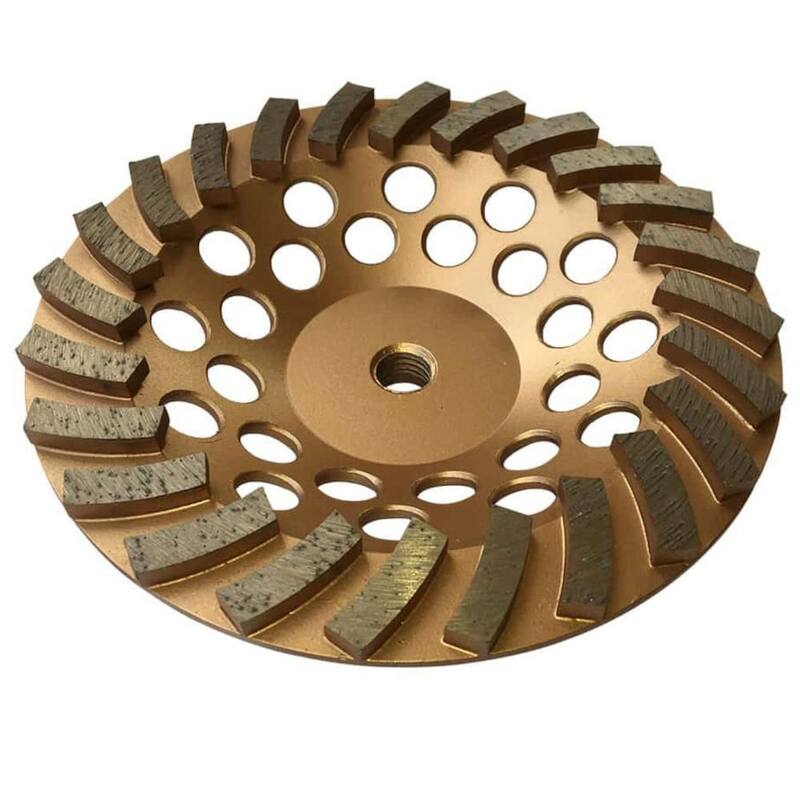 Rueda de rectificación de diamante de 7 pulgadas para concreto y albañilería, 24 segmentos turbo, Arbor roscado de 5/8 pulgadas-11 - SWS0724A5