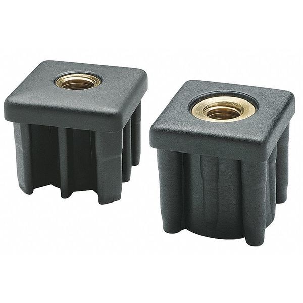 Elesa Tube End Caps, 1344 lb., Black - NDX.Q-1-1/2X0,120- B 3/8-16