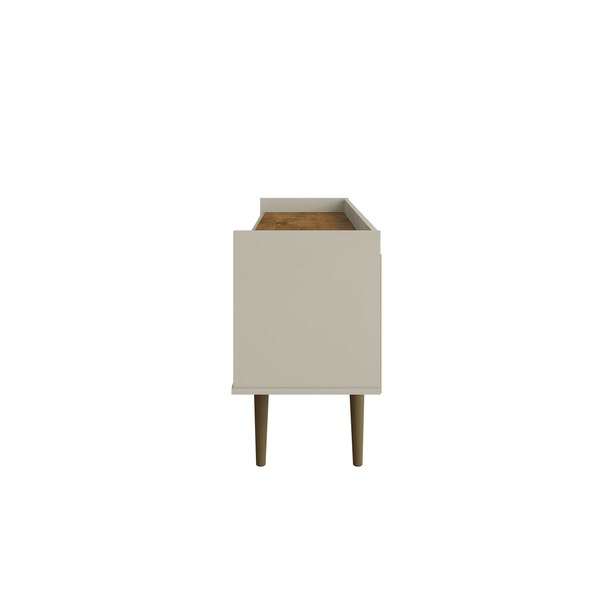 Manhattan Comfort Bogart TV Stand in Off-White and Nature - 257BMC10