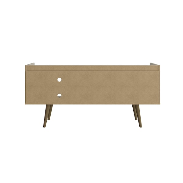 Manhattan Comfort Bogart TV Stand in Off-White and Nature - 257BMC10