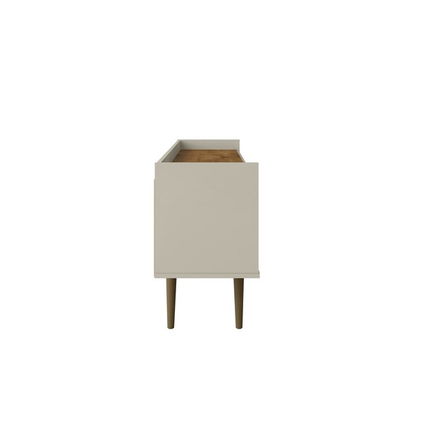 Manhattan Comfort Bogart TV Stand in Off-White and Nature - 257BMC10