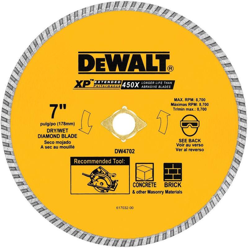 Hoja de sierra circular de diamante para concreto y ladrillo de 7 pulgadas - DW4702 de DEWALT