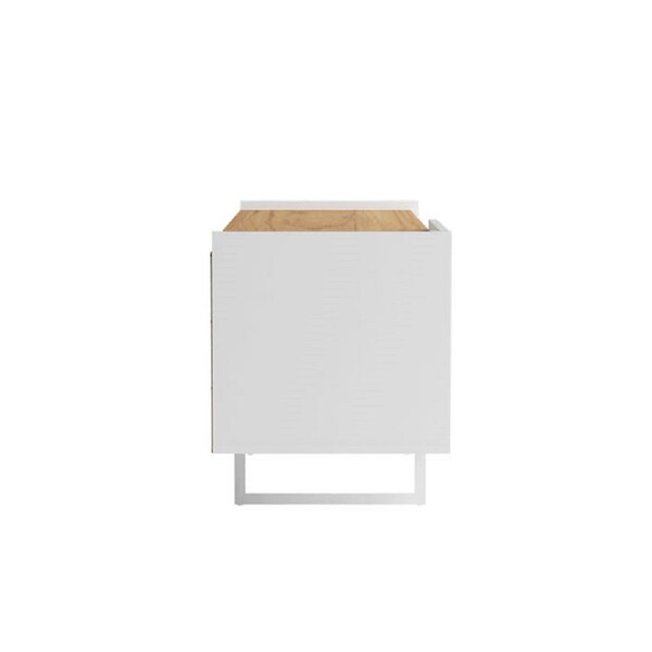 Manhattan Comfort Winston 53.14 TV Stand with 4 Shelves in White and Cinnamon - 223951