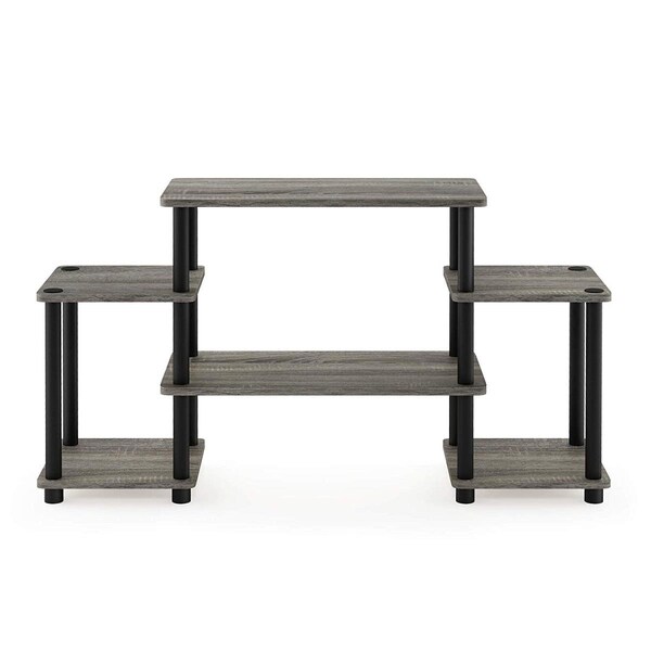 Furinno Furinno 11257GYW-BK Turn-N-Tube No Tools Entertainment Center; French Oak Grey & Black - 22.85 x 41.5 x 11.6 in. - 11257GYW/BK