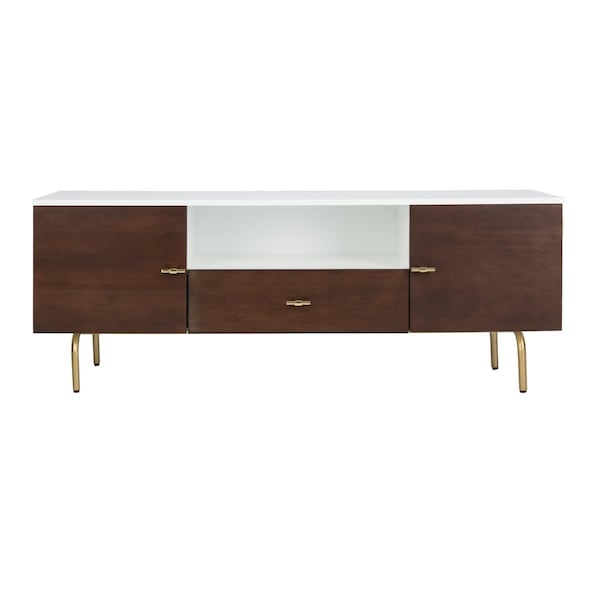 Safavieh Genevieve Media Stand - Walnut & White - MED5000A