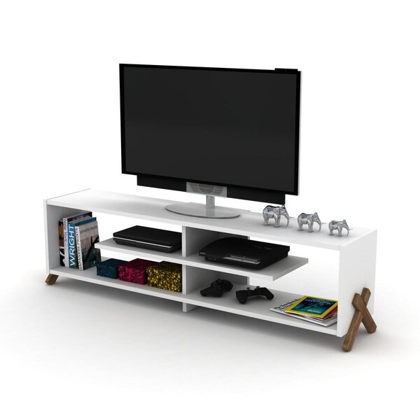 Homedora Kipp TV Unit Walnut & White - HD-KIP-TV-RF170101