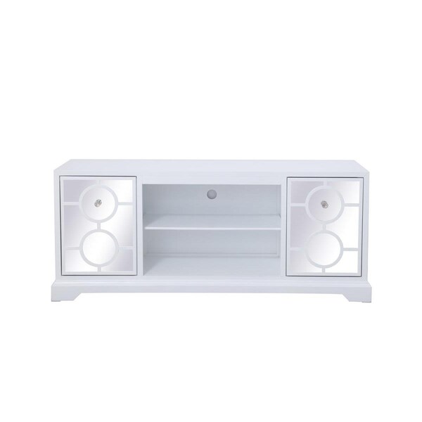 Microcomputermicroordenador 60 in. Modern Mirrored TV Stand - White - MI2208680