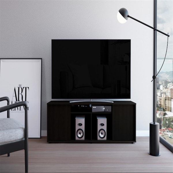 Depot E-Shop 55 in. Dallas TV Stand, Black - DE-RLW5600