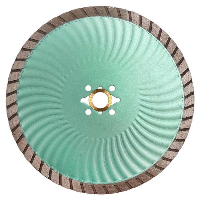 EDiamondTools 7 in. Granito, Arenisca, Mármol, Concreto o Albañilería, Borde Onda Turbo, Discos de Diamante, 7/8 in. - 5/8 in. Husillo - TW07A8
