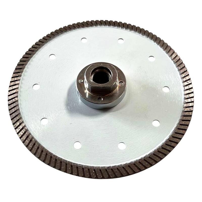 EDiamondTools Cuchilla de Sierra de Diamante Turbo Rim para Corte al Ras de 7 pulgadas para Granito, Cuarzo y Piedra Artificial, Arbor Roscado de 5/8 pulgadas - GBN07A7F_THD