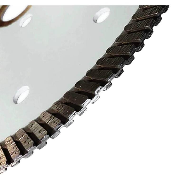 EDiamondTools Cuchilla de Sierra de Diamante Turbo Rim para Corte al Ras de 7 pulgadas para Granito, Cuarzo y Piedra Artificial, Arbor Roscado de 5/8 pulgadas - GBN07A7F_THD