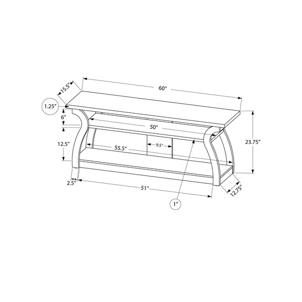 Monarch Specialties Tv Stand, 60 Inch, Console, Storage Shelves, Living Room, Bedroom, Laminate, White - I 2665