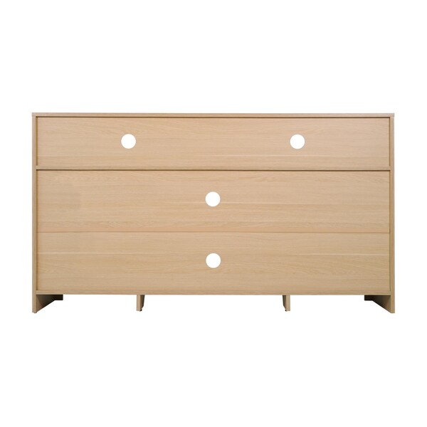 Flash Furniture Malaki 58 Inch Buffet Sideboard w/2 Soft Close Drs and Cntr Shelf, up to 65in. TV's, Natural/Rattan - EV-ET8114-ZZ-NAT-GG