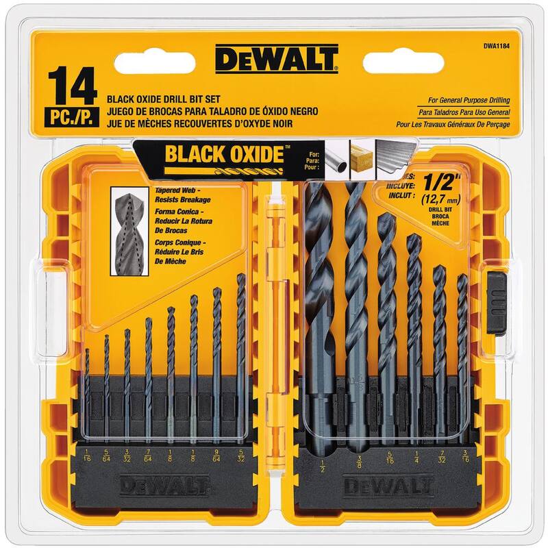 Rueda de corte de metal y acero inoxidable DEWALT de 4-1/2 pulgadas x .045 pulgadas x 7/8 pulgadas (paquete de 10) con juego de brocas negras y doradas de 14 piezas - DW8062B5W184899