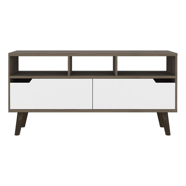Magneticismmagnetismo Stylish Television Stand, Dark Walnut & White - MA3101691