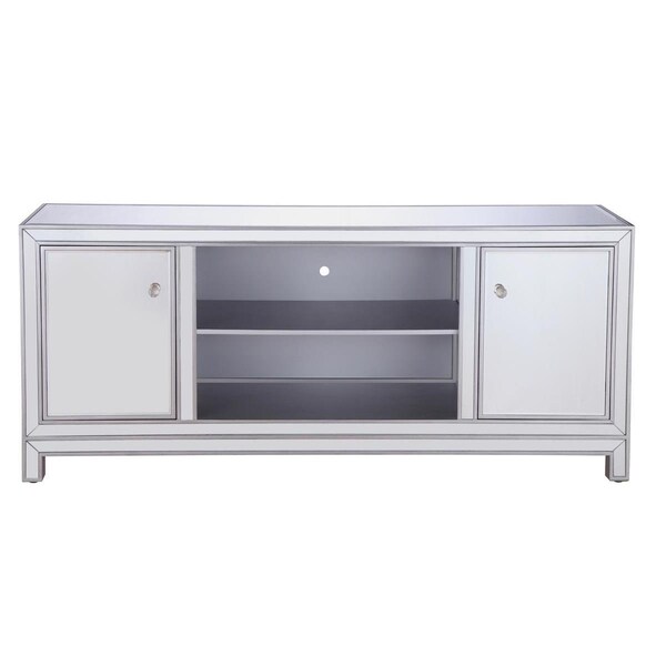 Microcomputermicroordenador 60 in. Modern Mirrored TV Stand - Antique Silver - MI2943795