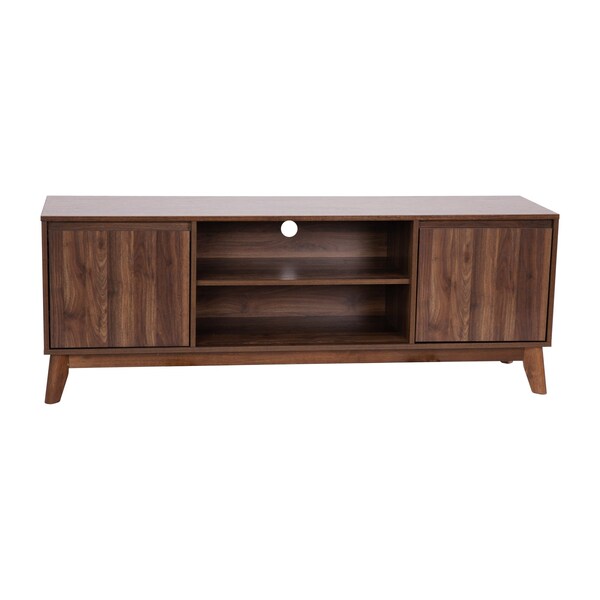 Flash Furniture Walnut 60" TV Stand with Adjustable Middle Shelf - EM-TV1500-WAL-GG