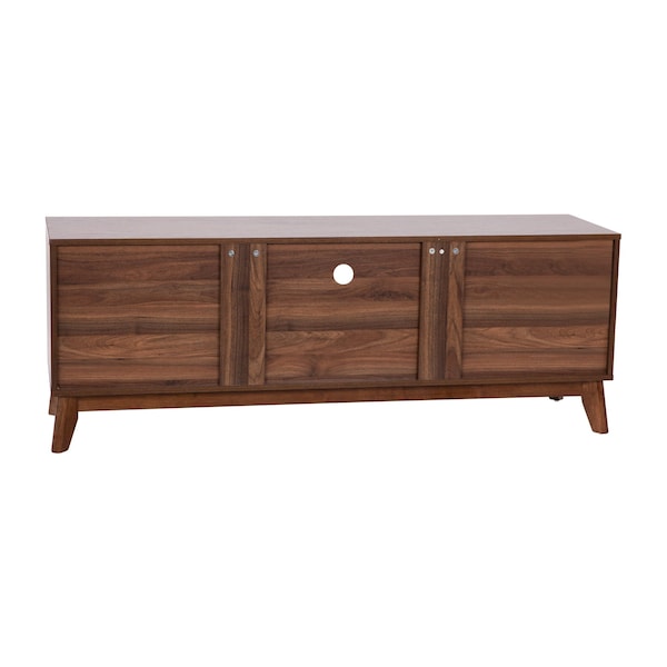 Flash Furniture Walnut 60" TV Stand with Adjustable Middle Shelf - EM-TV1500-WAL-GG