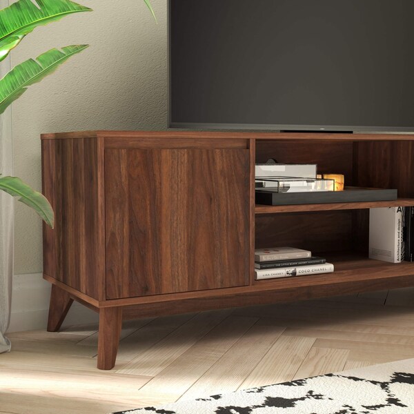 Flash Furniture Walnut 60" TV Stand with Adjustable Middle Shelf - EM-TV1500-WAL-GG