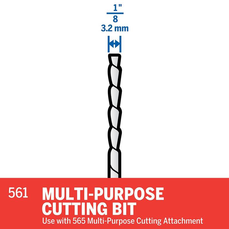 Broca de corte multiusos para herramienta rotativa Dremel 1/8 pulgadas para madera, plástico, fibra de vidrio, tablaroca, aluminio y revestimiento de vinilo - 561