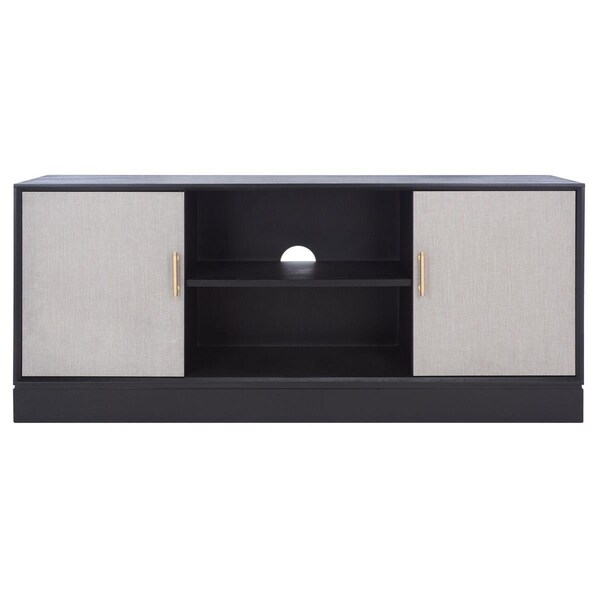 Safavieh 20 x 47.3 x 15.8 in. Estella 2 Door 1 Shelf Media Stand, Black - MED5711B
