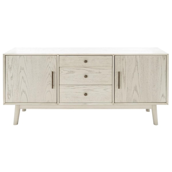 Safavieh 27 x 58 x 18 in. Elissa Mid-Century Media Stand, White Wash - SFV2115A