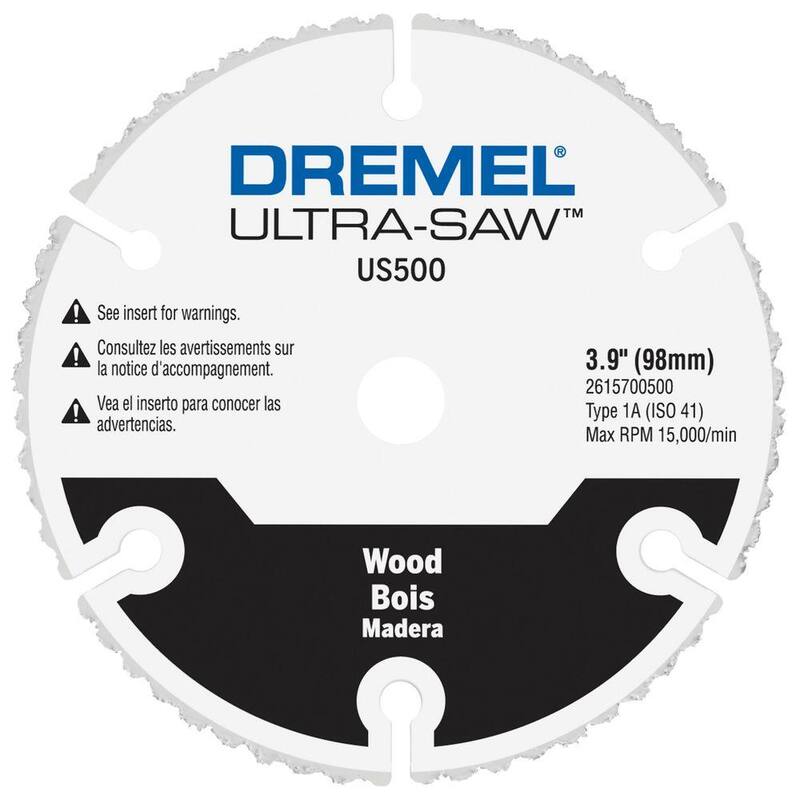 Rueda de corte de madera y plástico de carburo premium de 4 pulgadas para Dremel Ultra-Saw - US500-01
