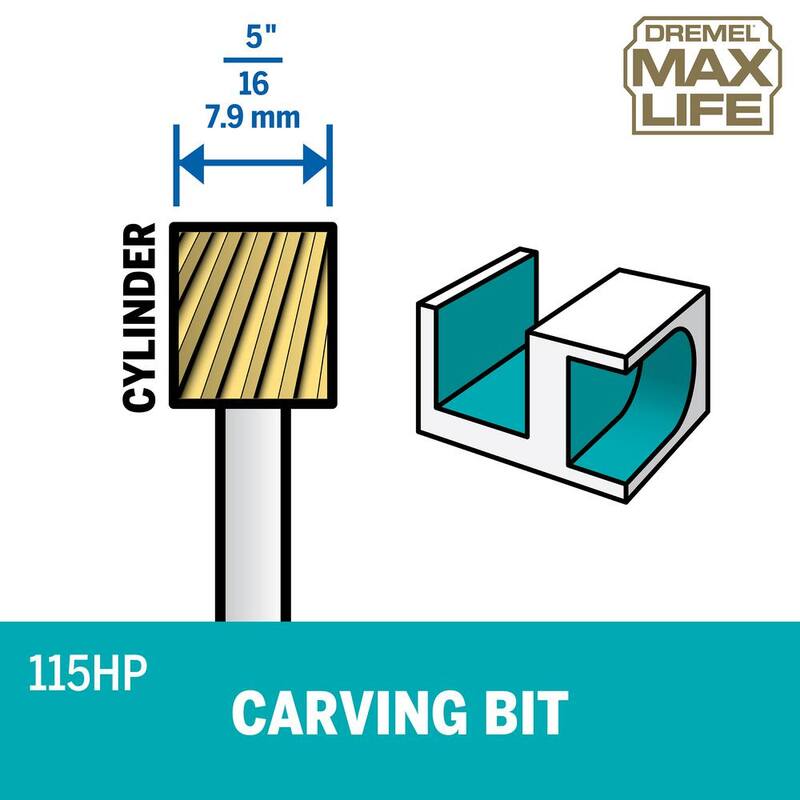 Broca giratoria para tallado Dremel Max Life de 5/16" (paquete de 2) - 115HP