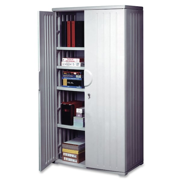 Iceberg Storage Cabinet, 72"H x 36"W x 22"D, HDPE Platinum - 92573