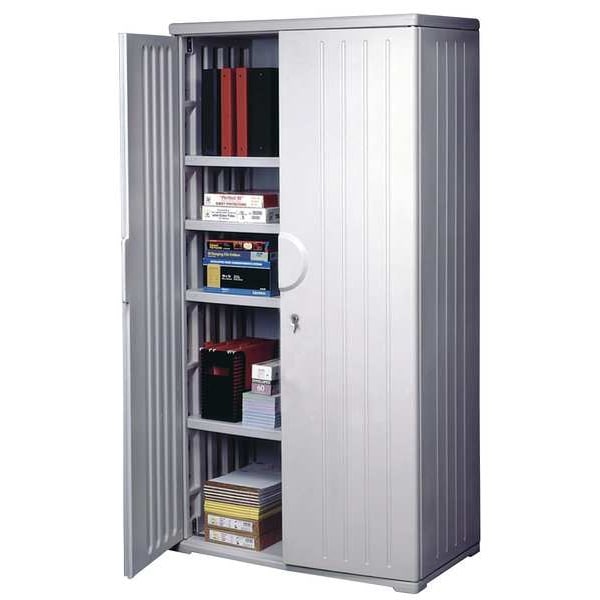 Iceberg Storage Cabinet, 72"H x 36"W x 22"D, HDPE Platinum - 92573