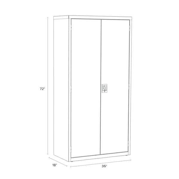 Hirsh Janitorial Cabinet, 18" D x 36" W x 72" H, Black - 24033
