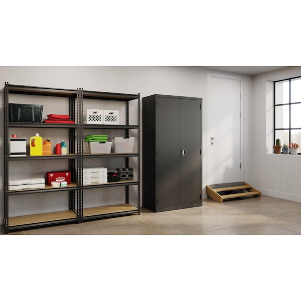 Hirsh Janitorial Cabinet, 18" D x 36" W x 72" H, Black - 24033