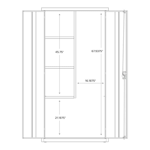 Hirsh Janitorial Cabinet, 18" D x 36" W x 72" H, Black - 24033