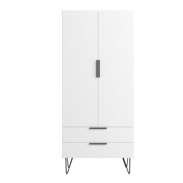 Manhattan Comfort Beekman 67.32 Tall Cabinet with 6 Shelves in White - 401AMC198
