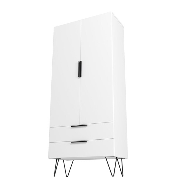 Manhattan Comfort Beekman 67.32 Tall Cabinet with 6 Shelves in White - 401AMC198