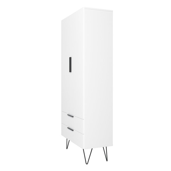 Manhattan Comfort Beekman 67.32 Tall Cabinet with 6 Shelves in White - 401AMC198