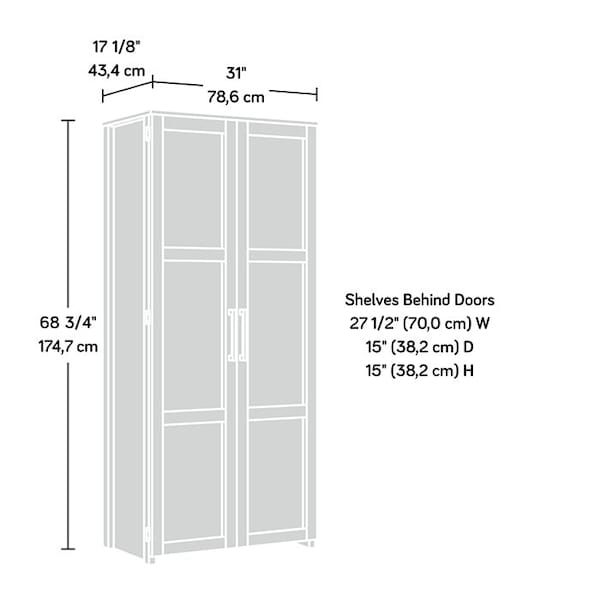 Sauder Homeplus Storage Cabinet Do , Hidden storage behind doors keeps clutter out of sight - 423999