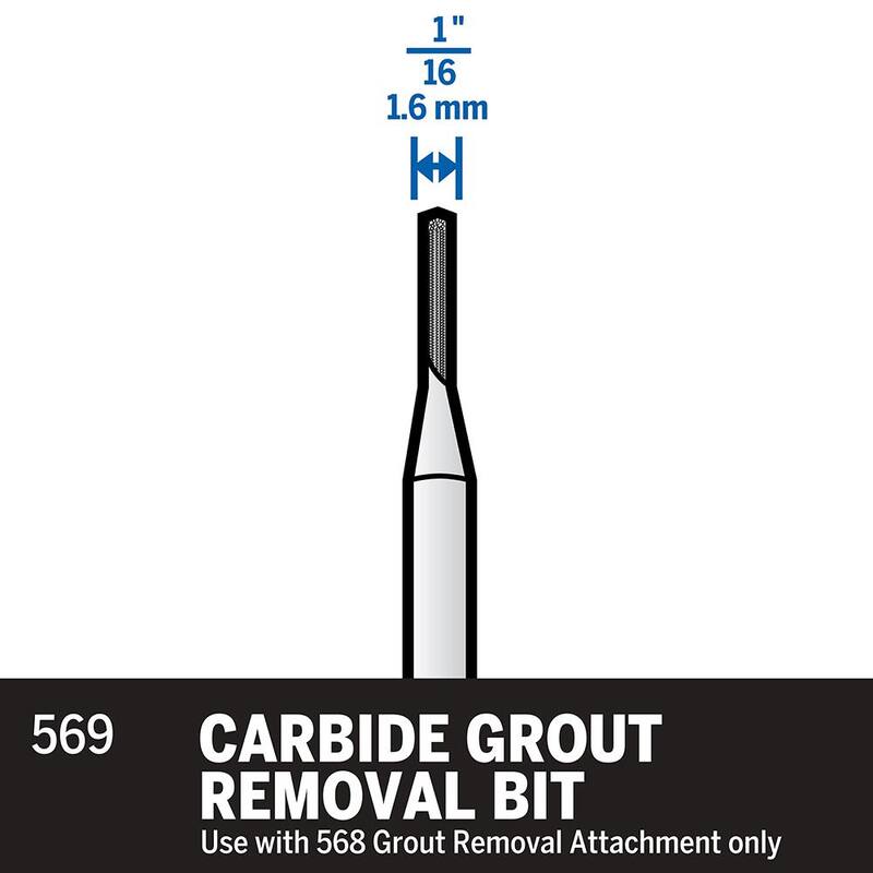 Accesorio de eliminación de lechada de carburo para herramienta rotativa Dremel de 1/16 pulgadas - 569