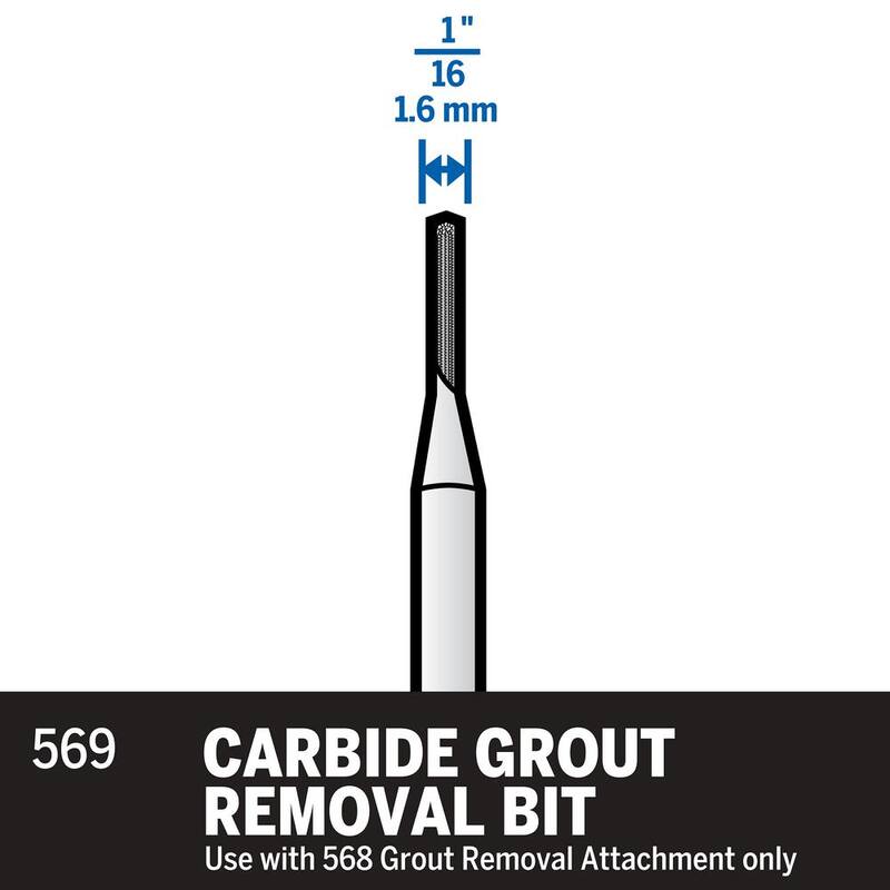 Accesorio de eliminación de lechada de carburo para herramienta rotativa Dremel de 1/16 pulgadas - 569