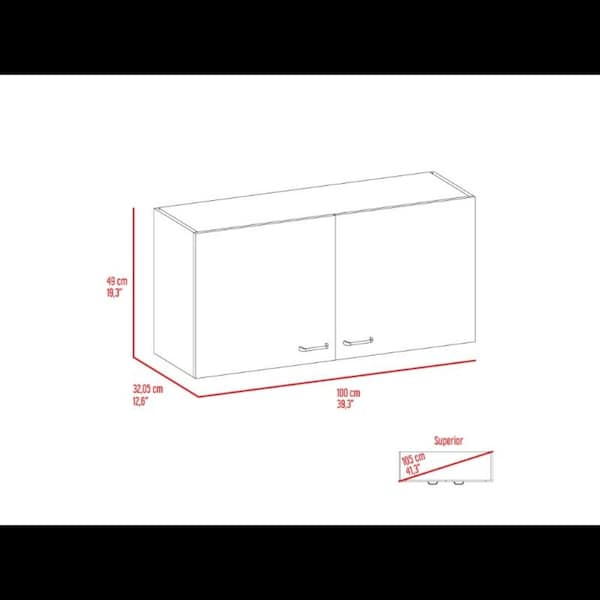 Tuhome Napoles Wall Cabinet, Two Shelves, Double Door, Black - MLV4449