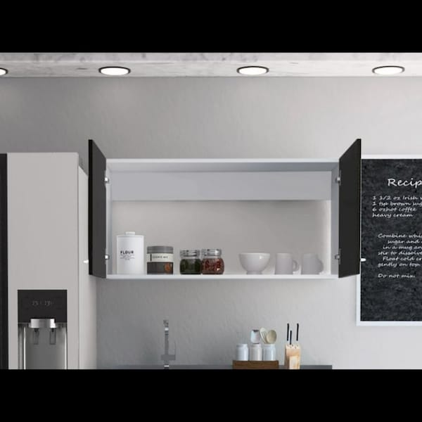 Tuhome Napoles Wall Cabinet, Two Shelves, Double Door, Black - MLV4449