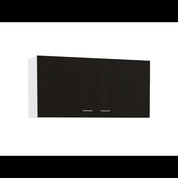 Tuhome Napoles Wall Cabinet, Two Shelves, Double Door, Black - MLV4449
